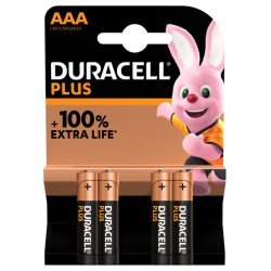 Duracell Plus 100% Alcalino AAA/LR03 blister 4 piezas