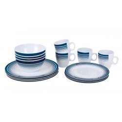 Bo-Camp Tableware Classic 16 Pieces White/Navy