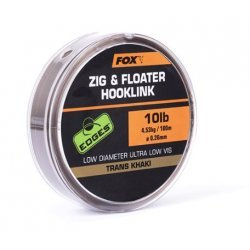 Fox Edges Zig y Floater Hooklink Trans Caqui 15lb 100m