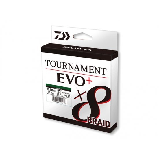 Daiwa Tournament X8 Trenza EVO+ Verde Oscuro 0.10mm 135m