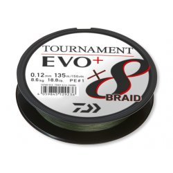 Daiwa Tournament X8 Trenza EVO+ Verde Oscuro 0.16mm 135m