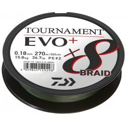 Daiwa Tournament X8 Trenza EVO+ Verde Oscuro 0.10mm 900m